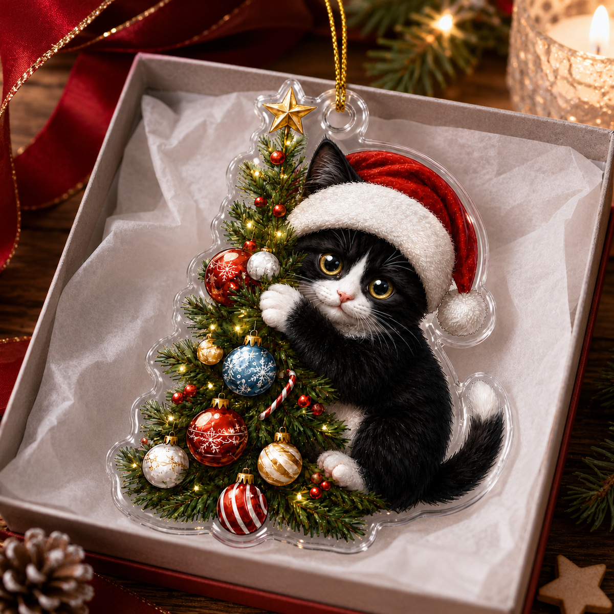 Cat With Christmas Tree Tuxedo