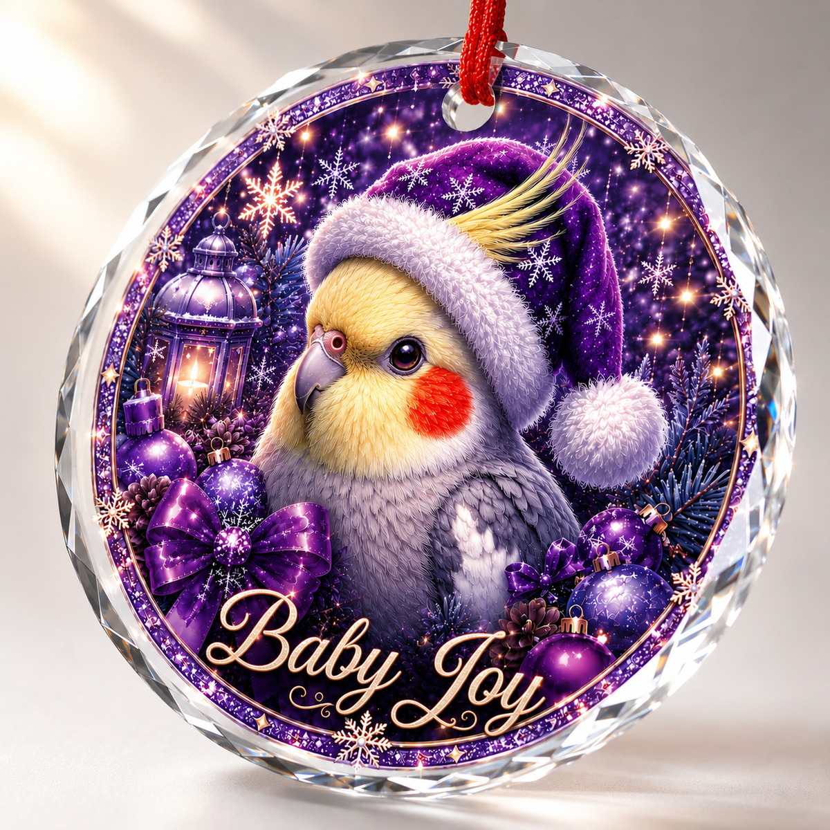 Purple Bird At Christmas Cockatiel