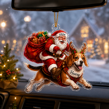 Santa Claus and Dog Beagle