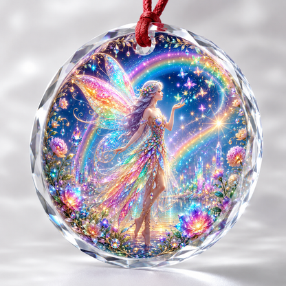 Fairy Glass Ornament Rainbow Fairy