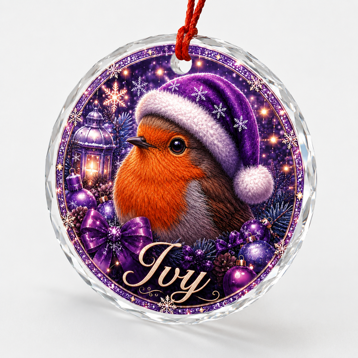 Purple Bird At Christmas Robin