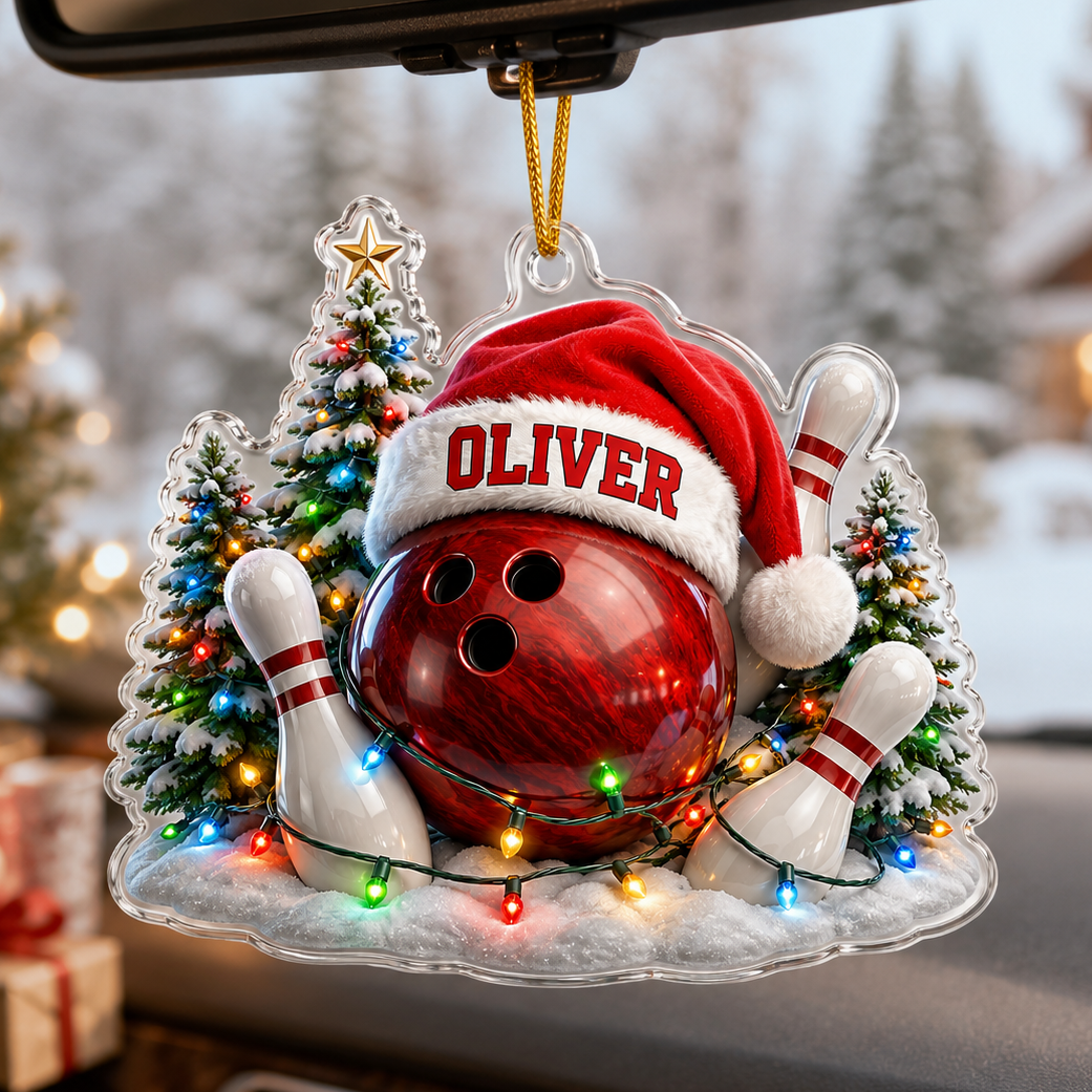 Custom Sports Christmas Acrylic - Bowling