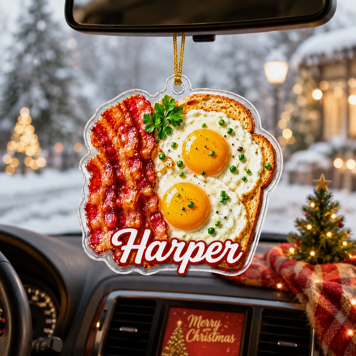 Breakfast Custom Name Bacon and Eggs Acrylic