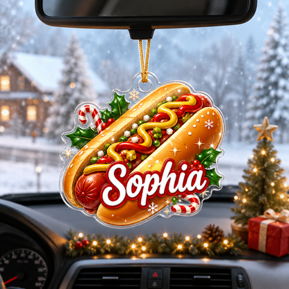 Custom Name Food Acrylic - Hot Dog