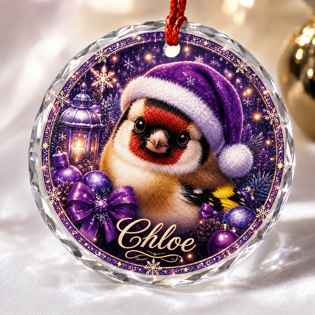 Purple Bird At Christmas Goldfinch