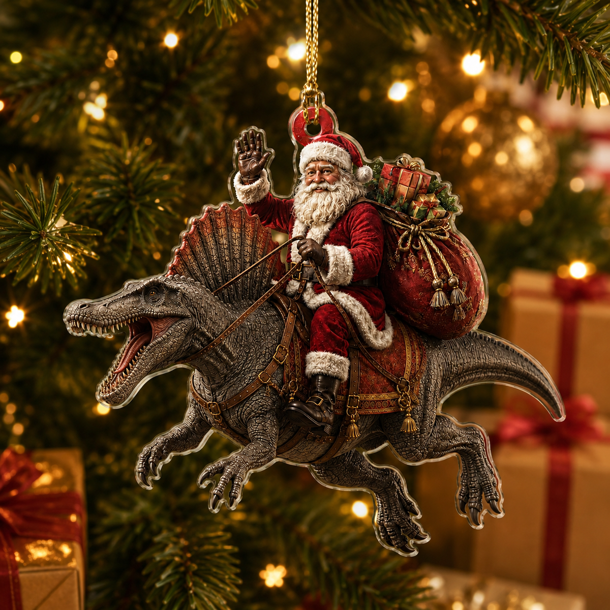 Dinosour With Santa Spinosaurus