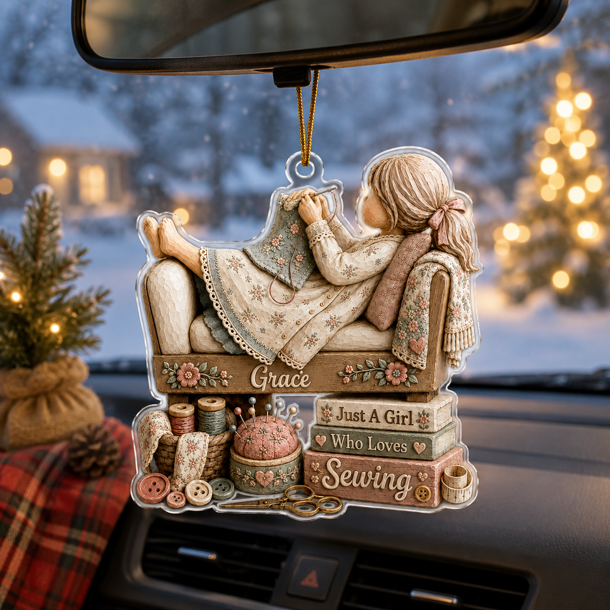 Personalized Just A Girl Hobby Sewing