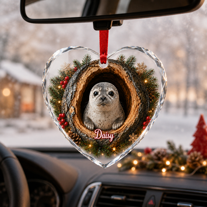 Animal Glass Ornament Tree Hollow Seal