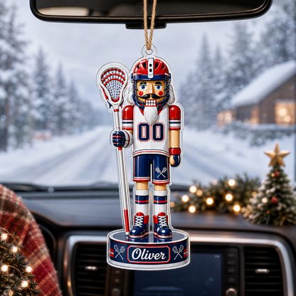 Sports Nutcracker Lacrosse Acrylic