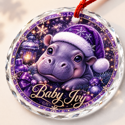 Purple Animal At Christmas Hippopotamus