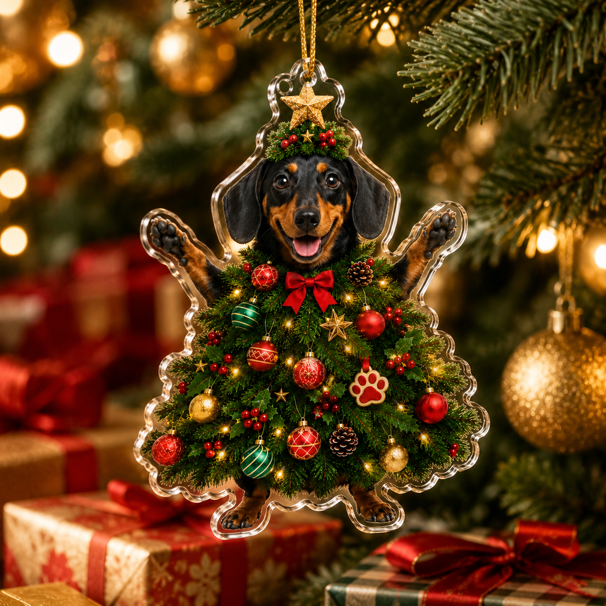 Dog Santa Tree Dachshund