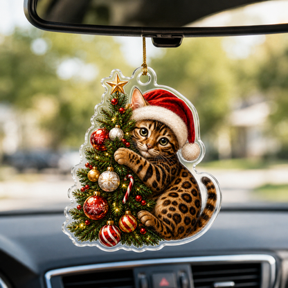 Cat With Christmas Tree Bengal