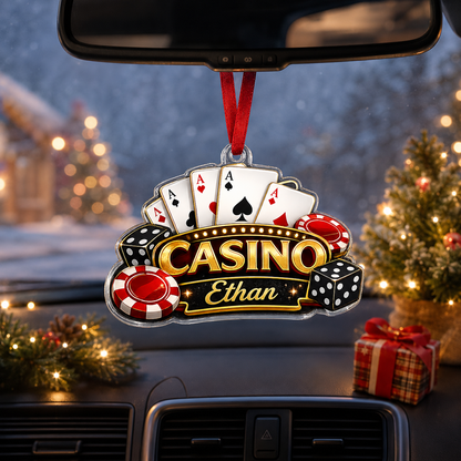 Pocker Custome Name Acrylic Yellow Casino