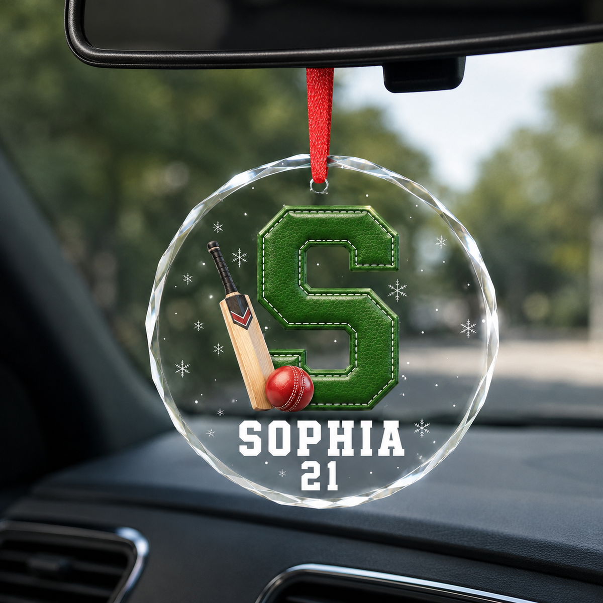 Sport Glass Alphabet Name Cricket