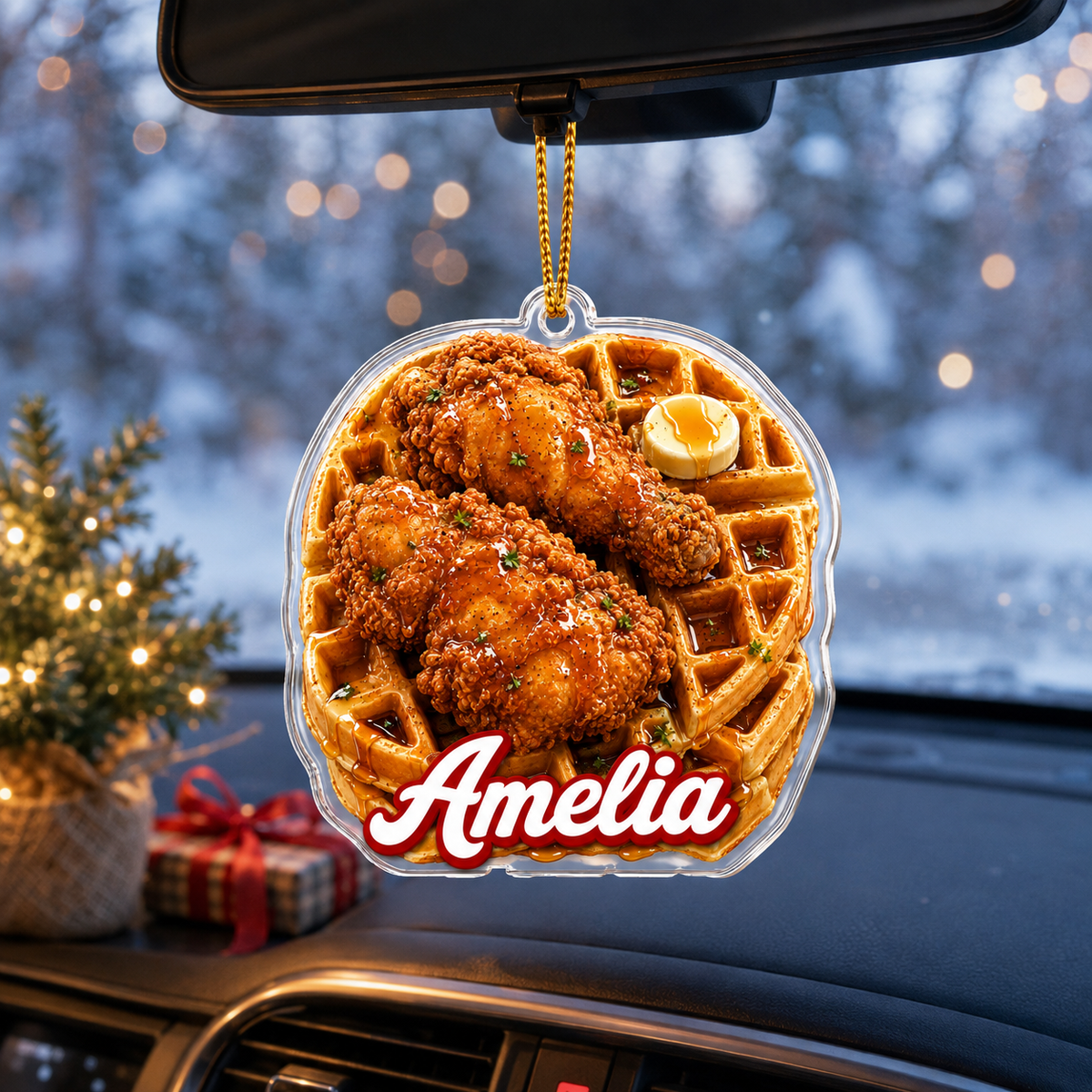 Breakfast Custom Name Chicken and Waffles Acrylic