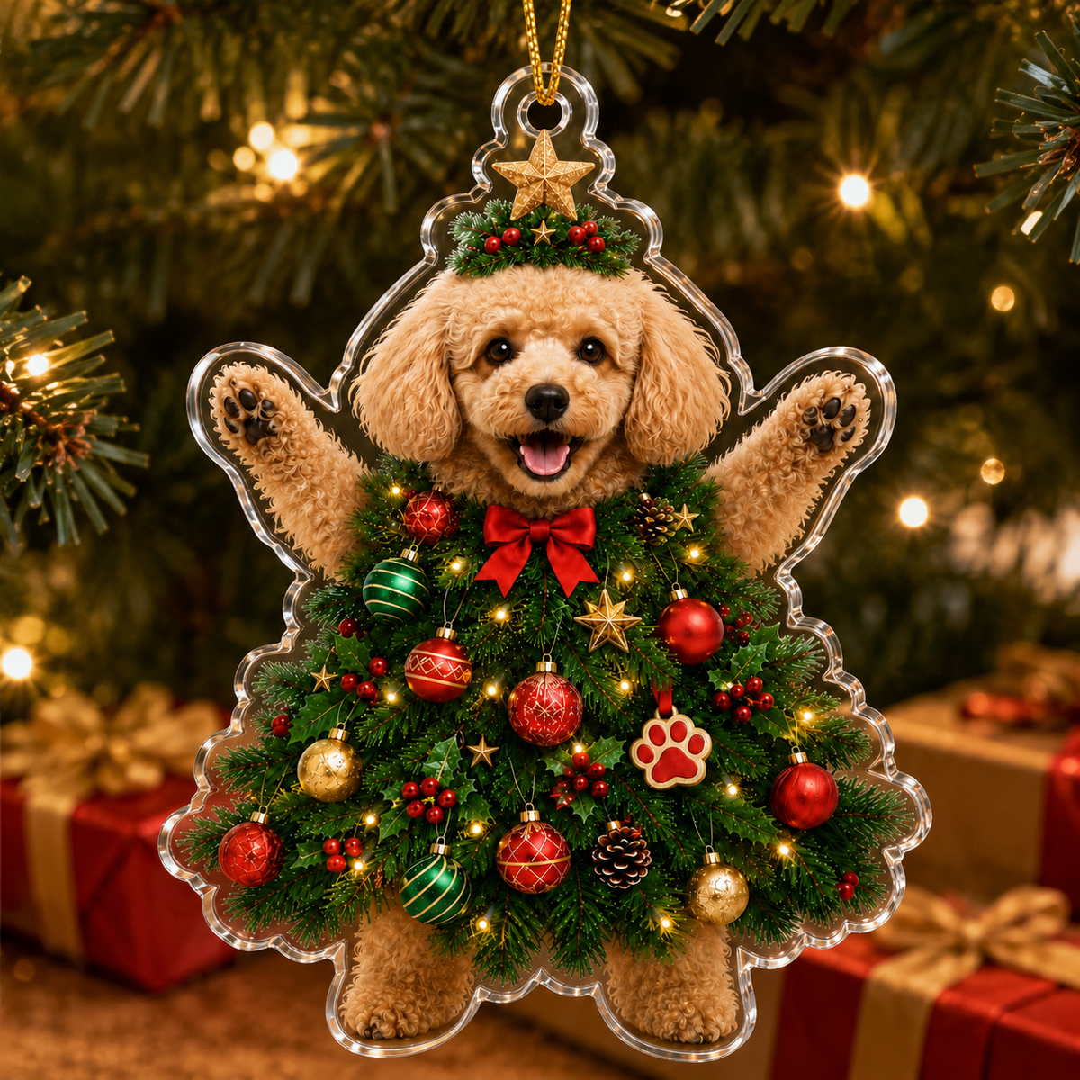 Dog Santa Tree Poodle