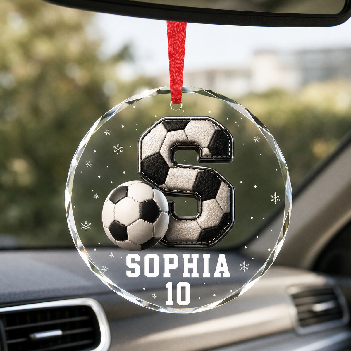 Sport Glass Alphabet Name Football