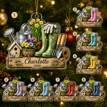 Custom Gardening Boots And Tools Acrylic