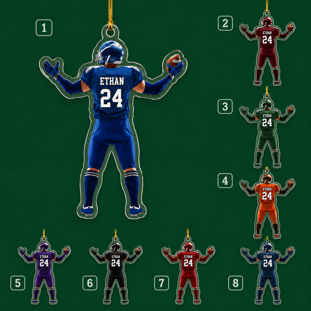 American Football Custome Name Acrylic Style 11
