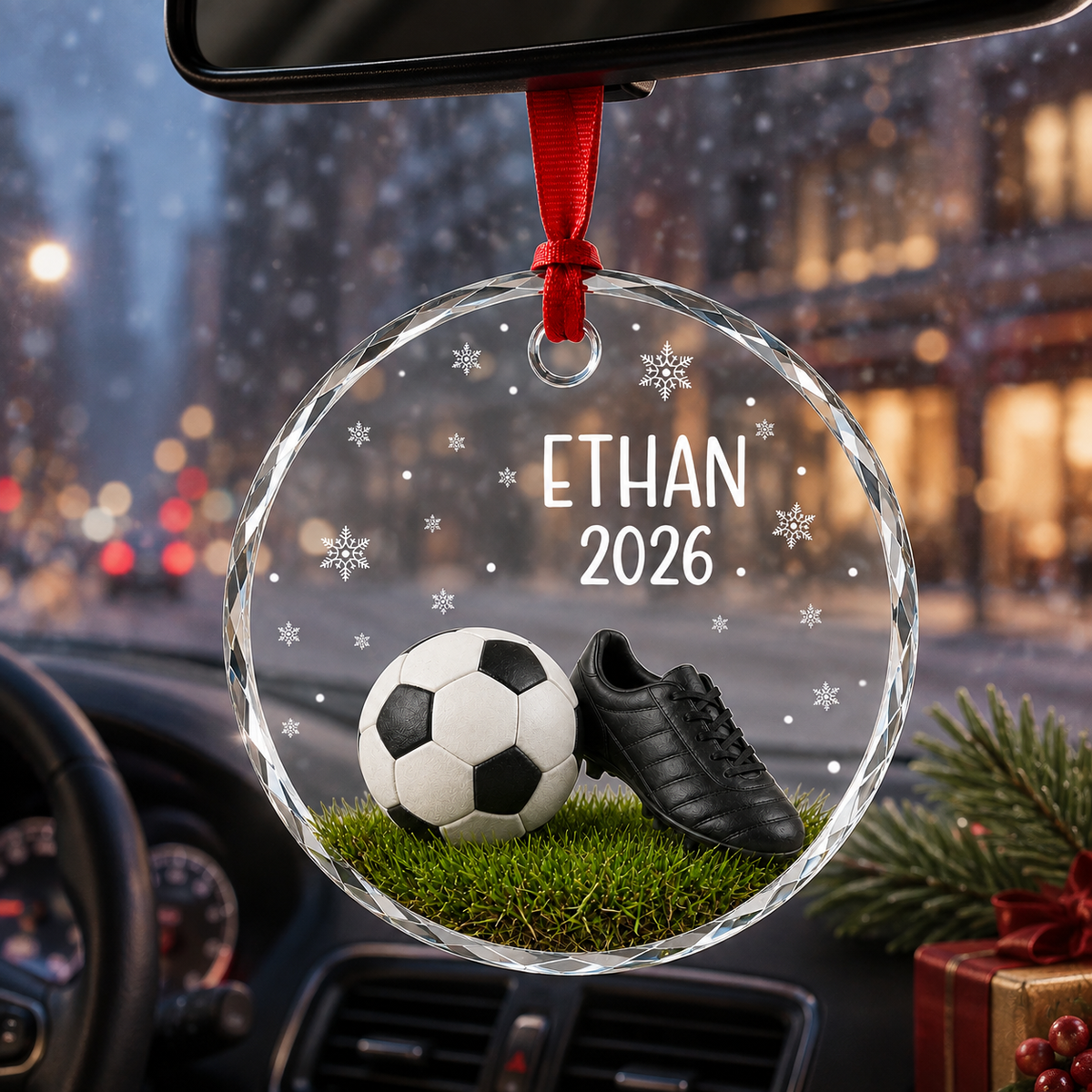 Sport Glass Ornament Soccer Field