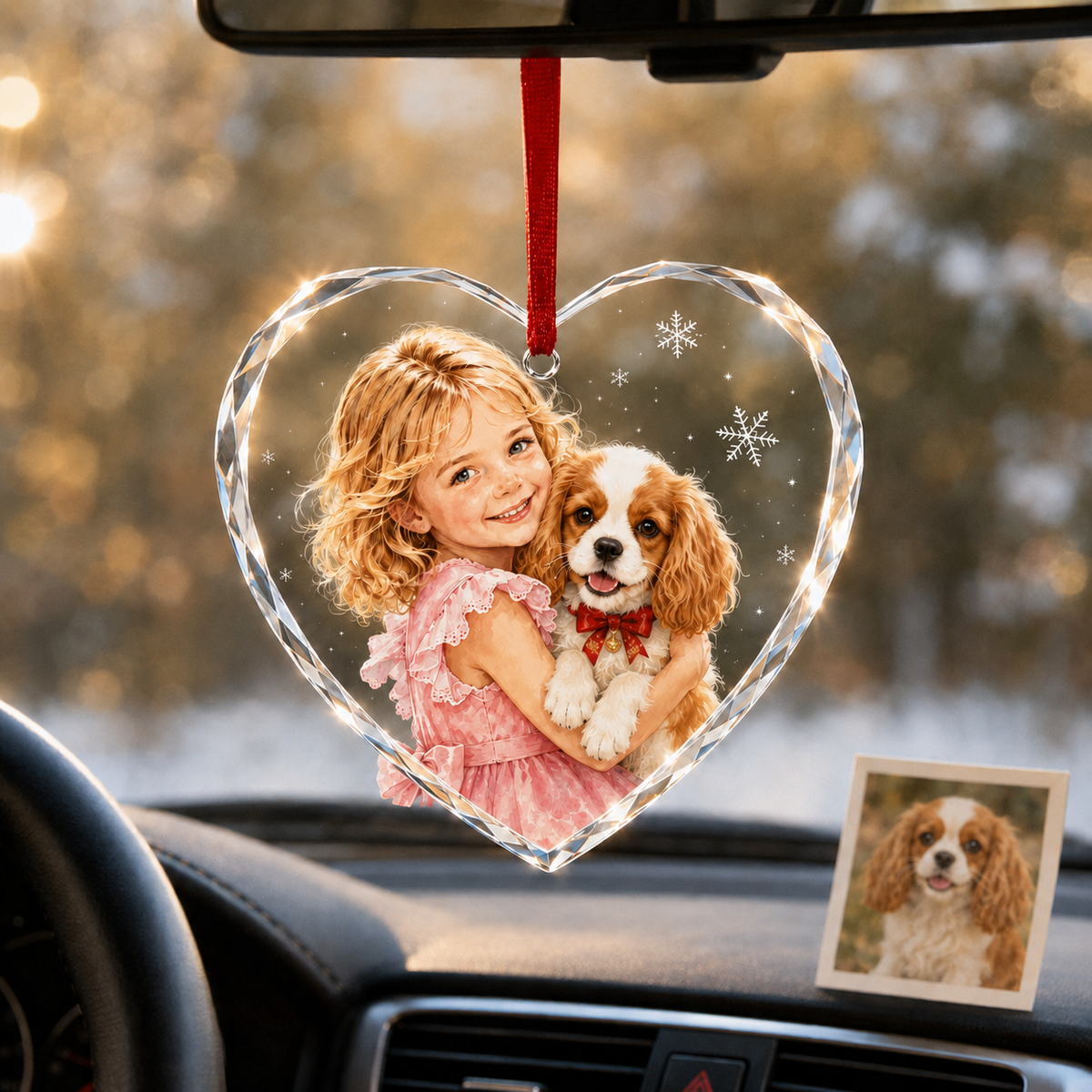 Custom Photo Dog Glass Dog With Baby Girl