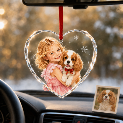 Custom Photo Dog Glass Dog With Baby Girl