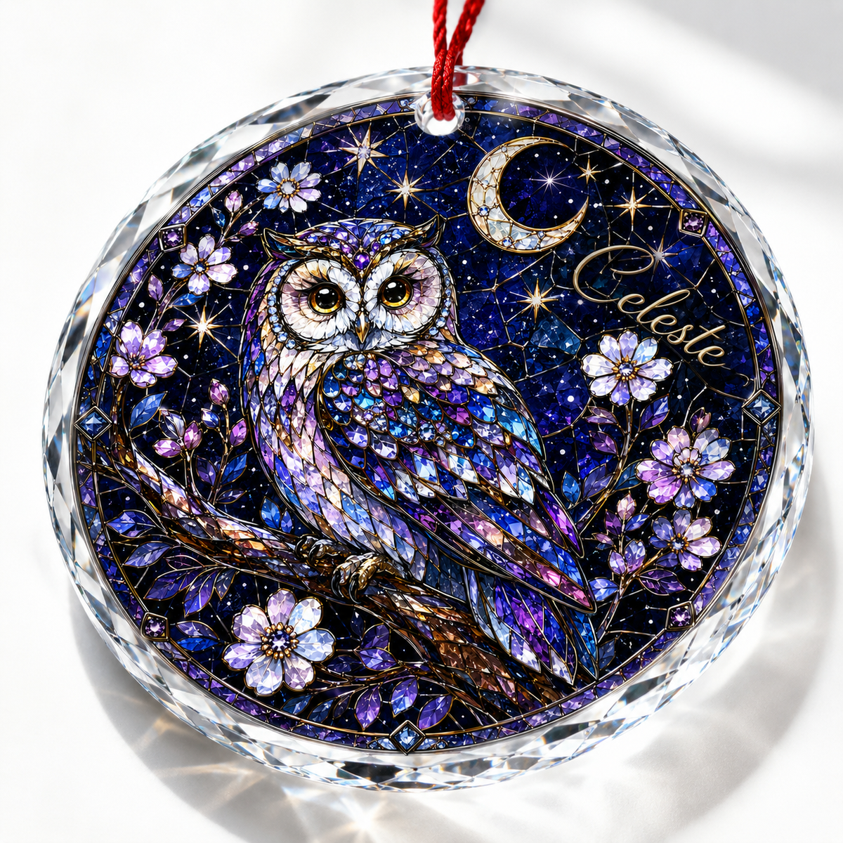 Custom Name Glass Animal Owl