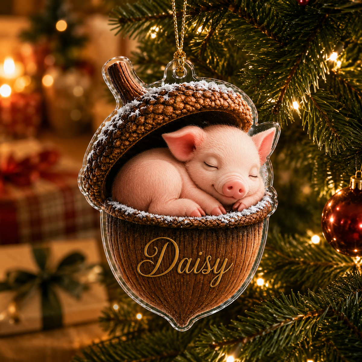 Animal Tree Decor Acrylic Pig