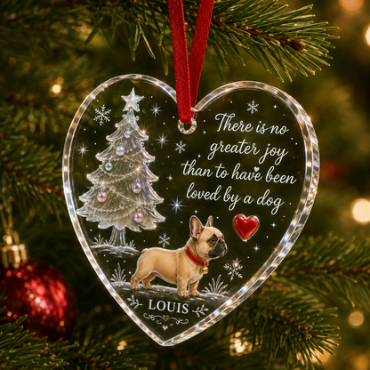Christmas Glass Dog French Bulldog