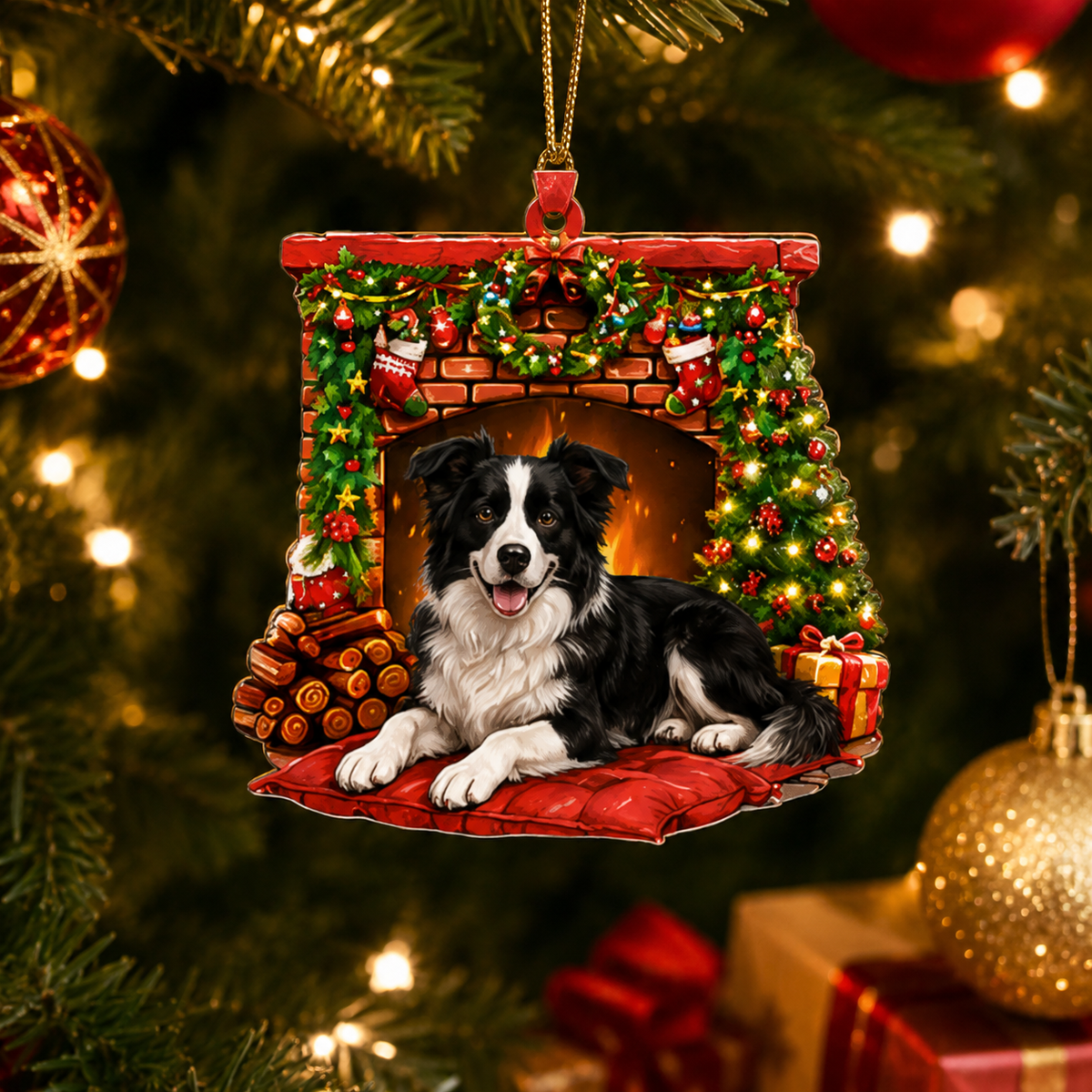 Dog Christmas Tree Border Collie