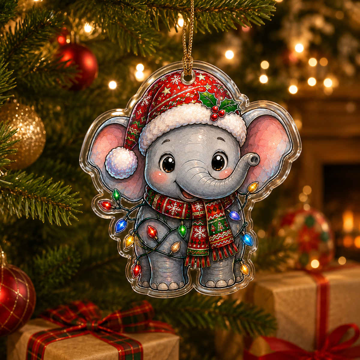 Animal With Christmas Led Elephant