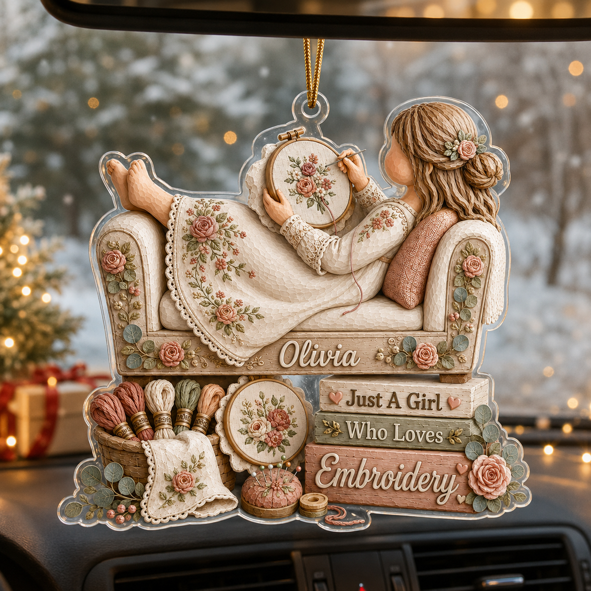 Personalized Just A Girl Hobby Embroidery