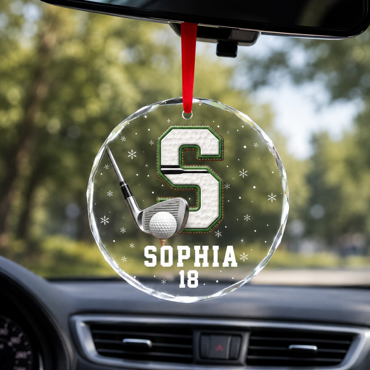 Sport Glass Alphabet Name Golf