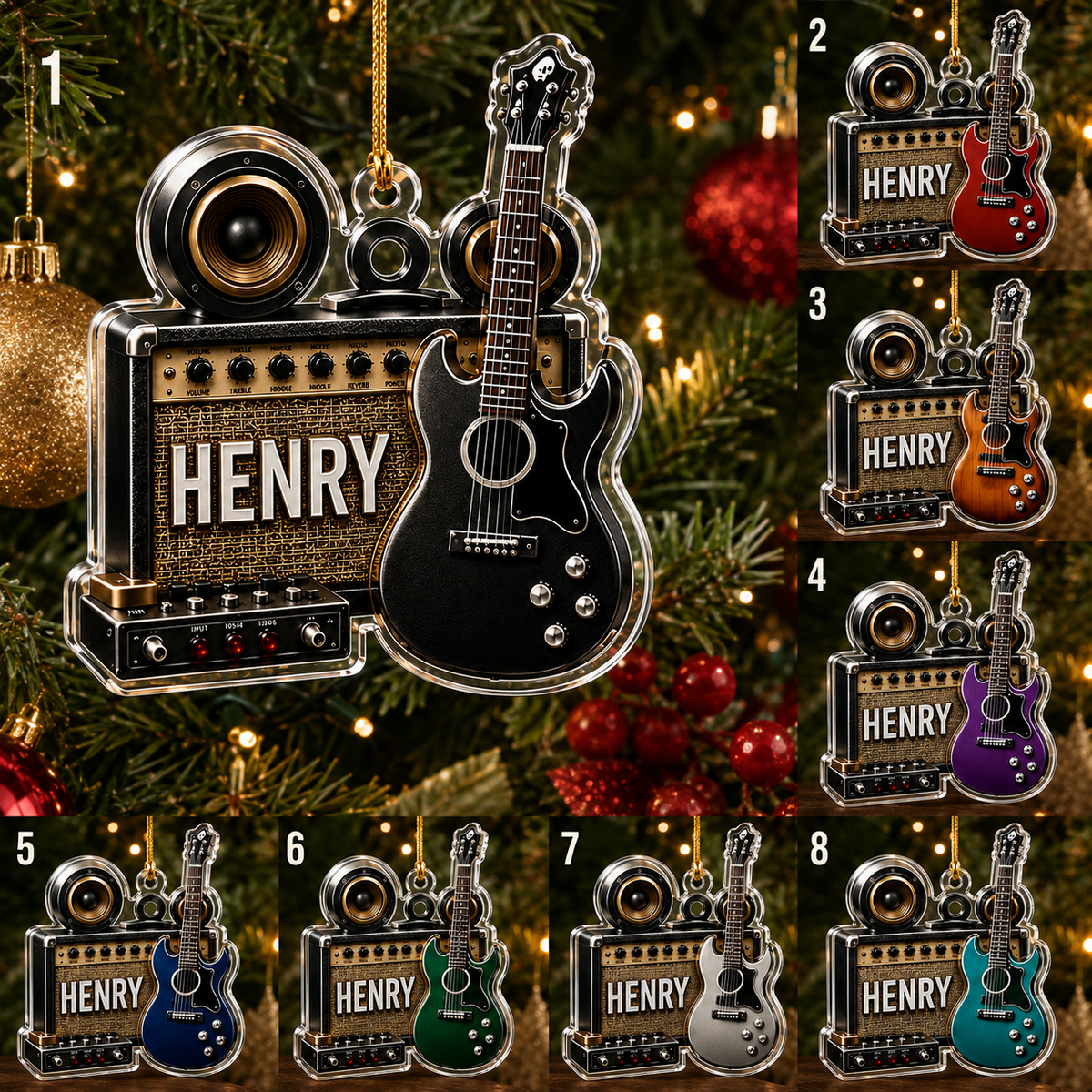 Guitar Custom Name Acrylic - Guitar Amplifier and Speakers