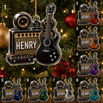 Guitar Custom Name Acrylic - Guitar Amplifier and Speakers