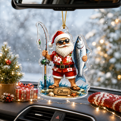 Personalized Fishing Santa Acrylic