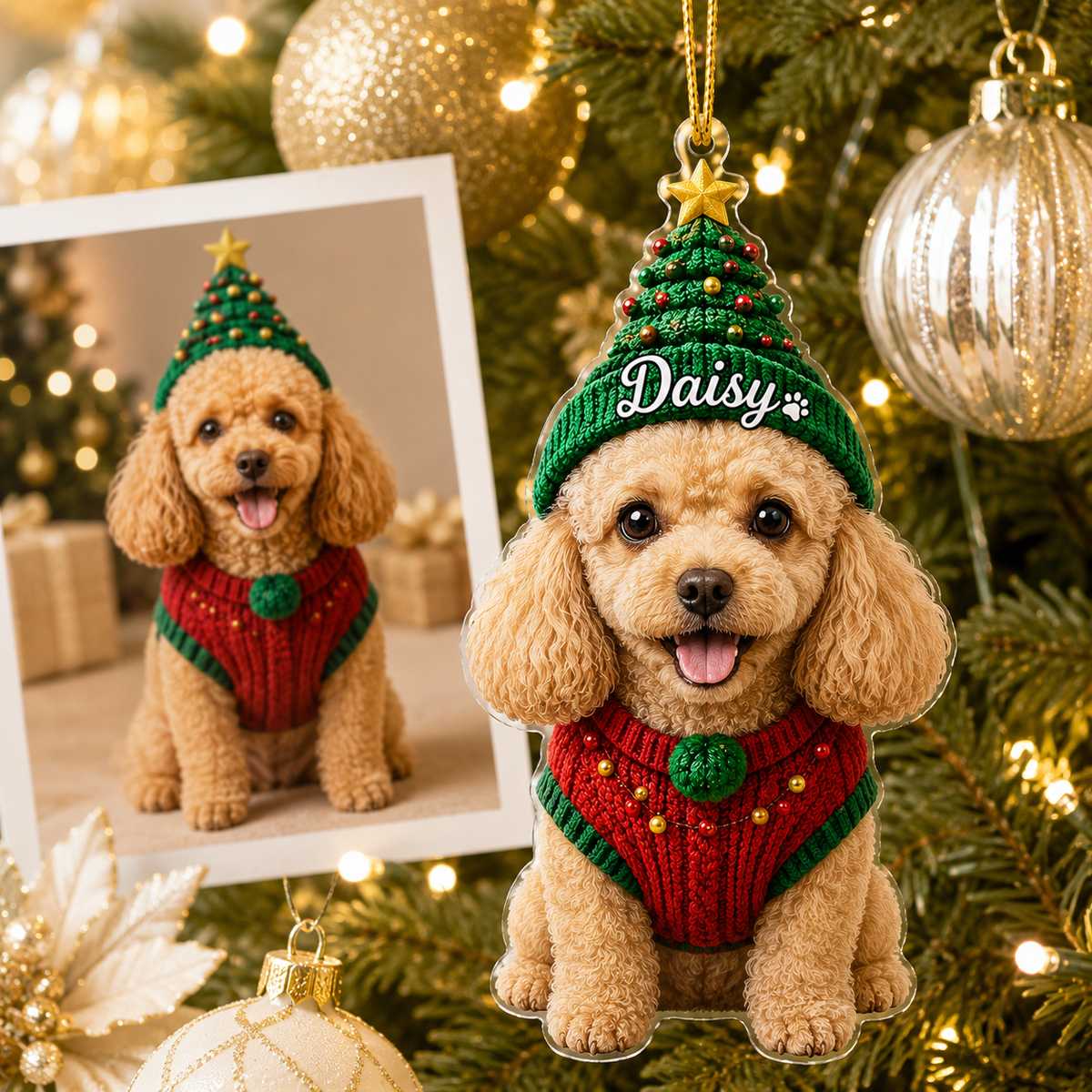 Custom Photo Dog Christmas Style 7