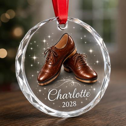 Personalized Dancing Glass Brown Dancing Shoes