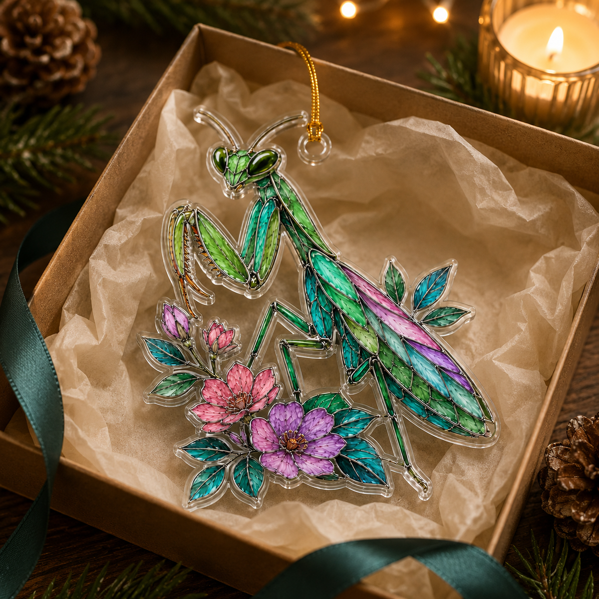 Bird With Flower Praying Mantis