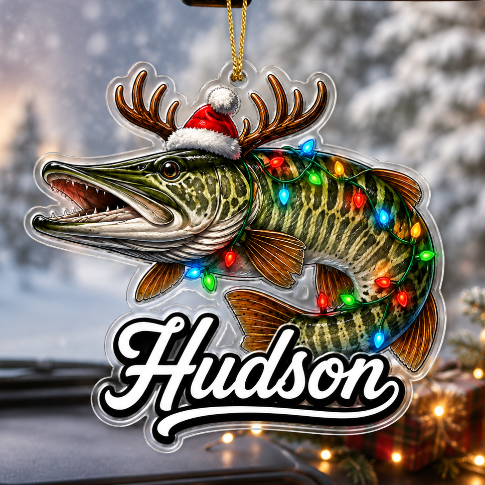 Fishing Christmas Lights Northern Pike Acrylic
