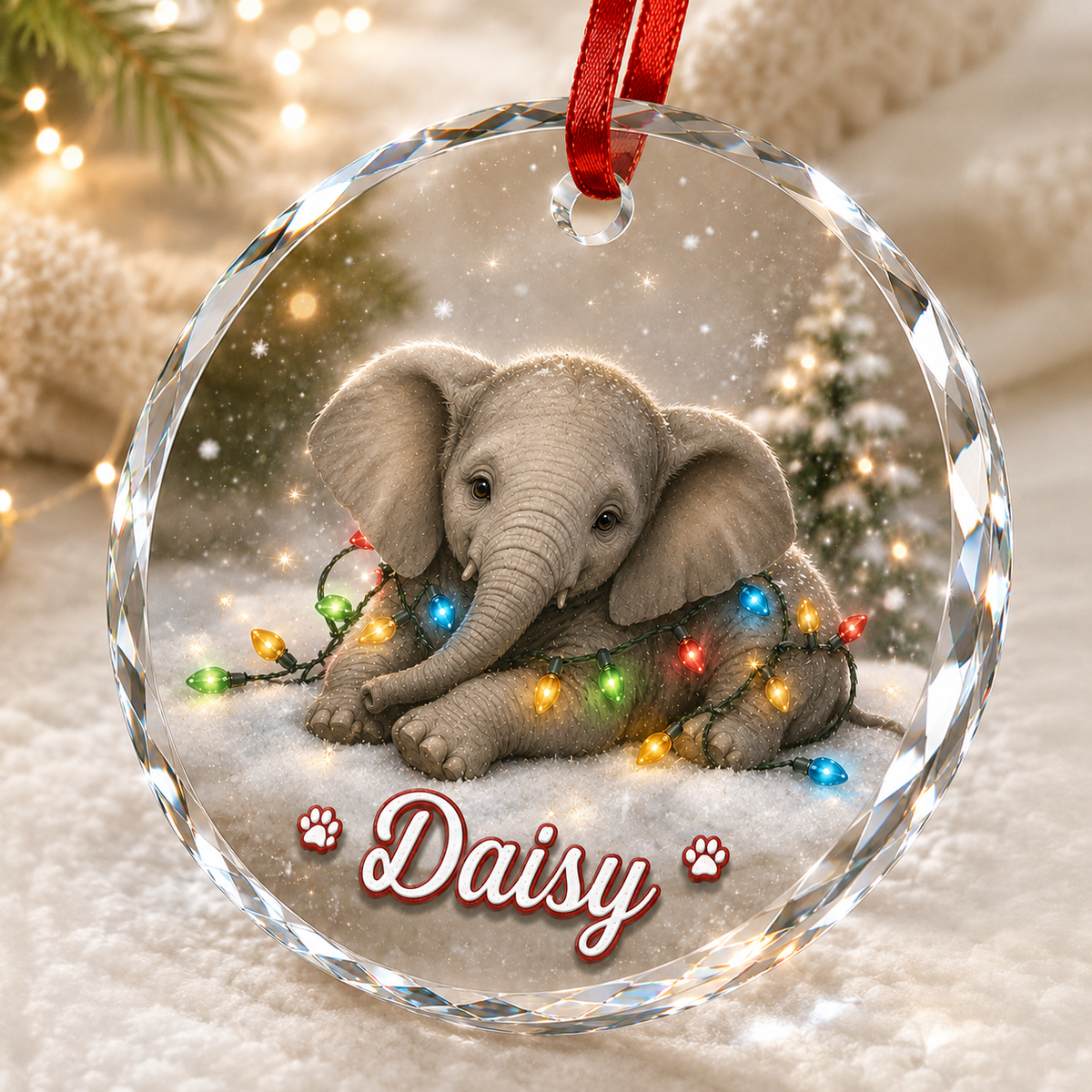 Glass Animal Led Light Elephant