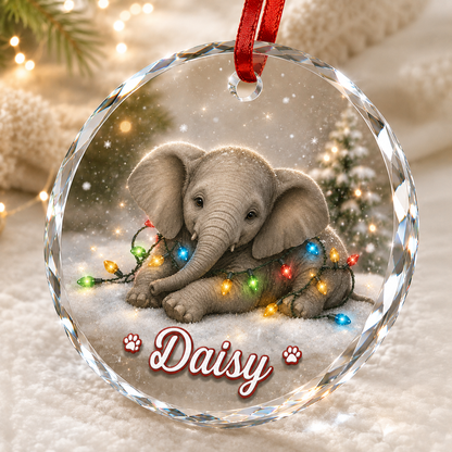 Glass Animal Led Light Elephant