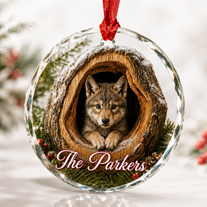 Glass ornament Animal Wolf