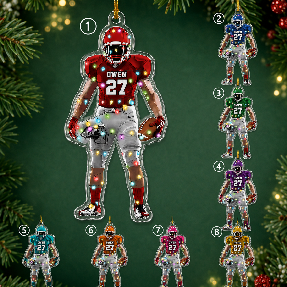 American Football Custome Name Acrylic Style 14