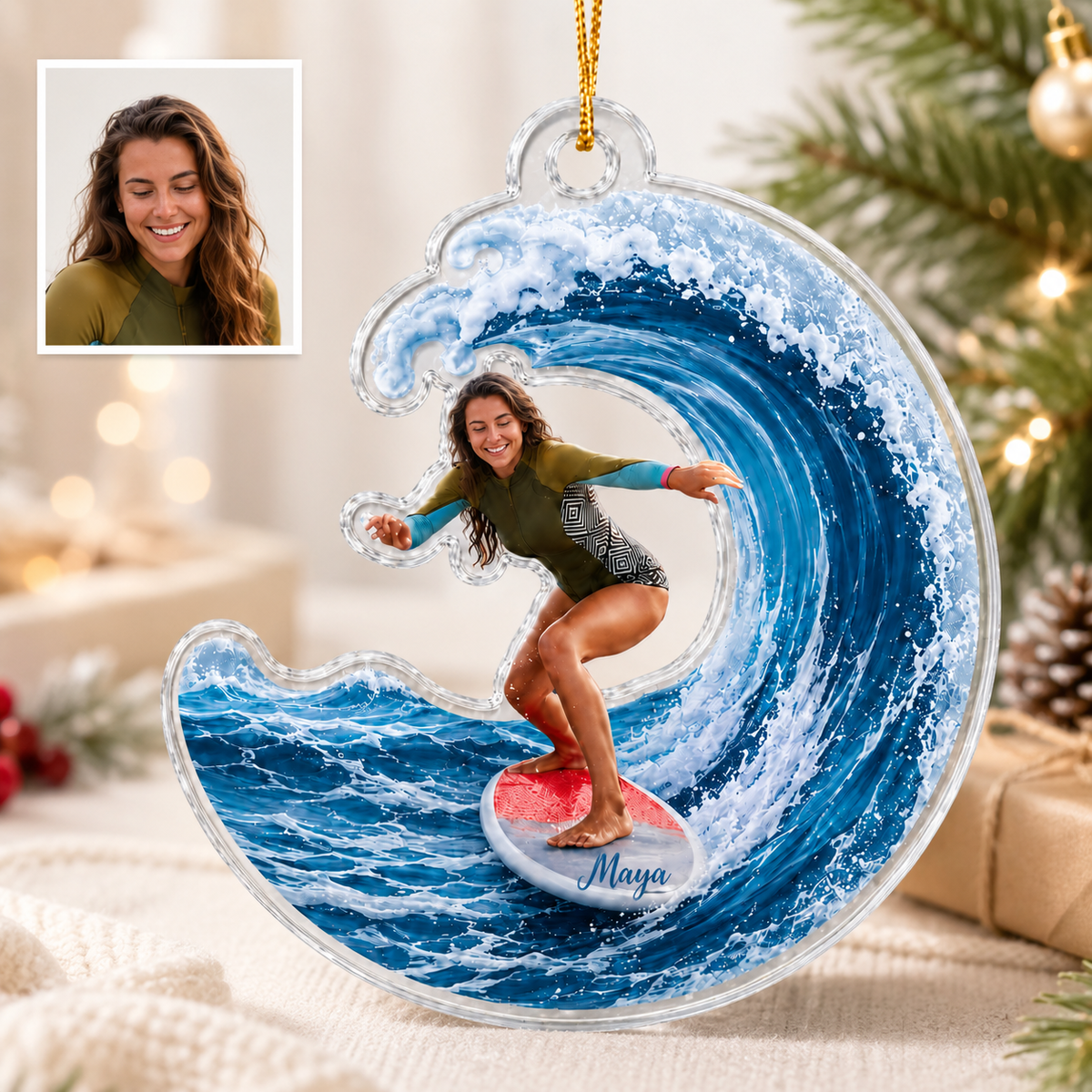 Surfing Personalize Acrylic Girl
