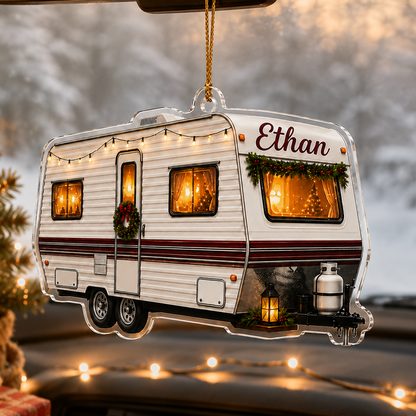 Camping Personalize Acrylic Christmas Mobile Vehicle