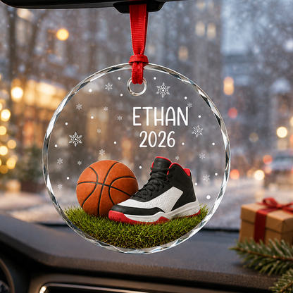 Sport Glass Ornament Basketball Court