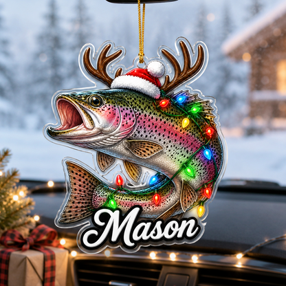 Fishing Christmas Lights Rainbow Trout Acrylic