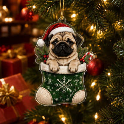 Dog Christmas Socks Pug