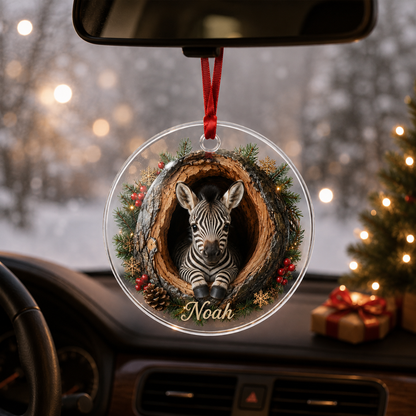 Animal Glass Ornament Tree Hollow Zebra